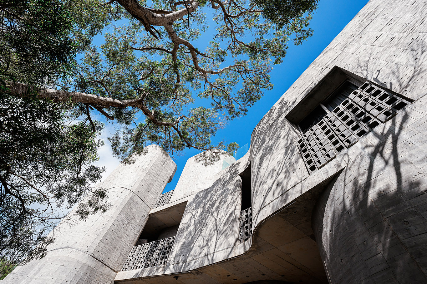 灣臥建築清水模牆面與光影